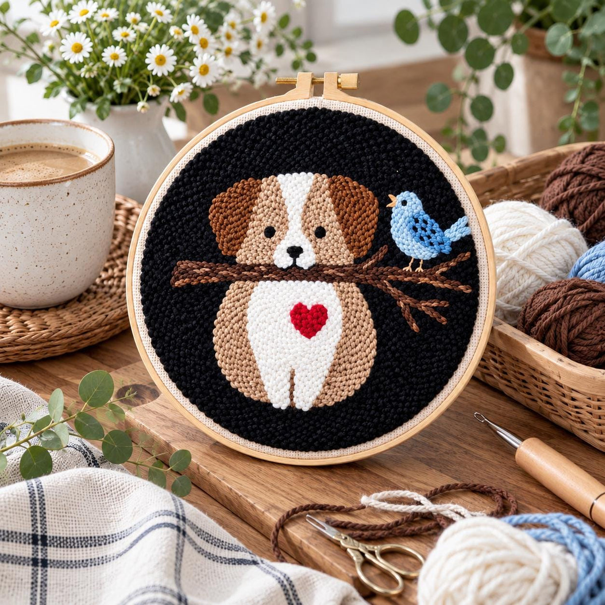 Punch Needle Dog Embroidery Kit