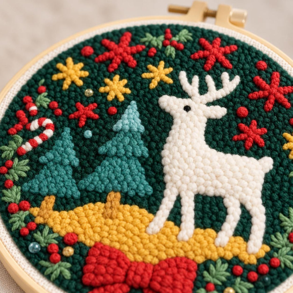 Christmas Reindeer Punch Needle Kit