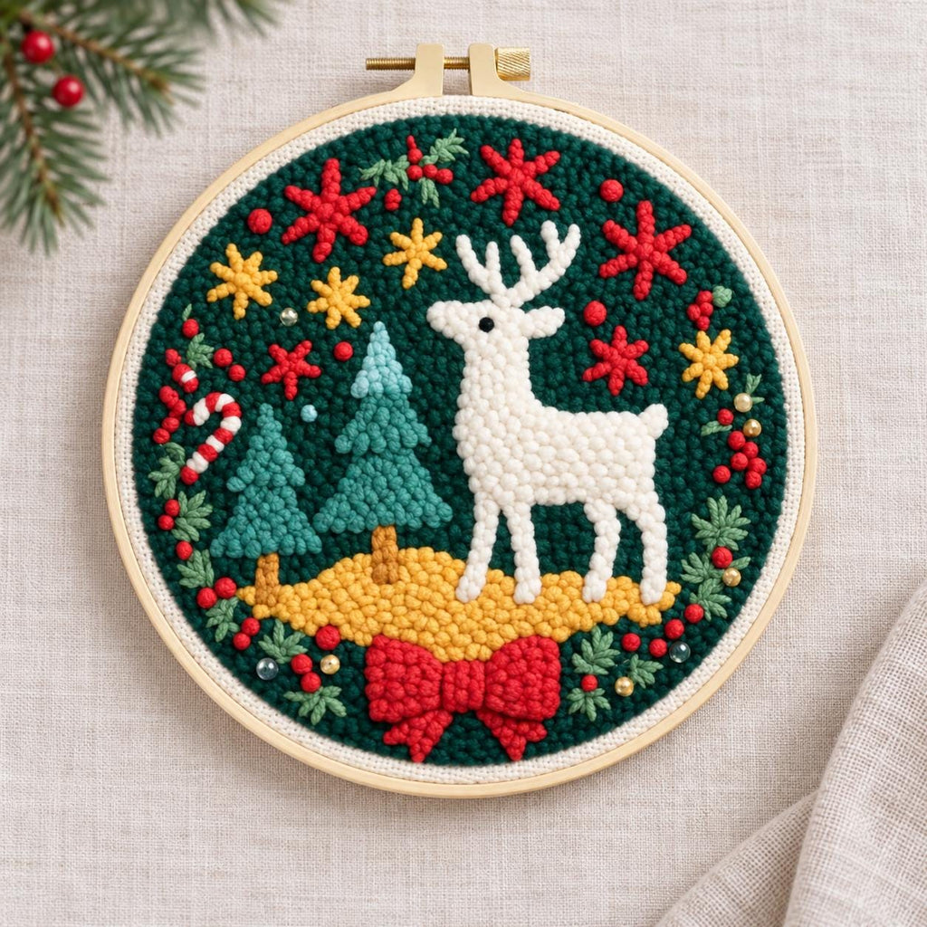 Christmas Reindeer Punch Needle Kit