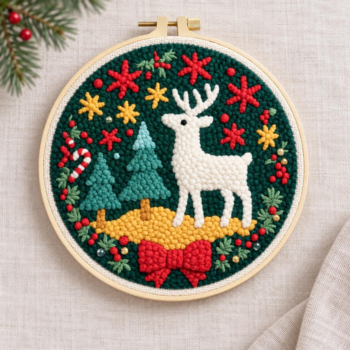 Christmas Reindeer Punch Needle Kit