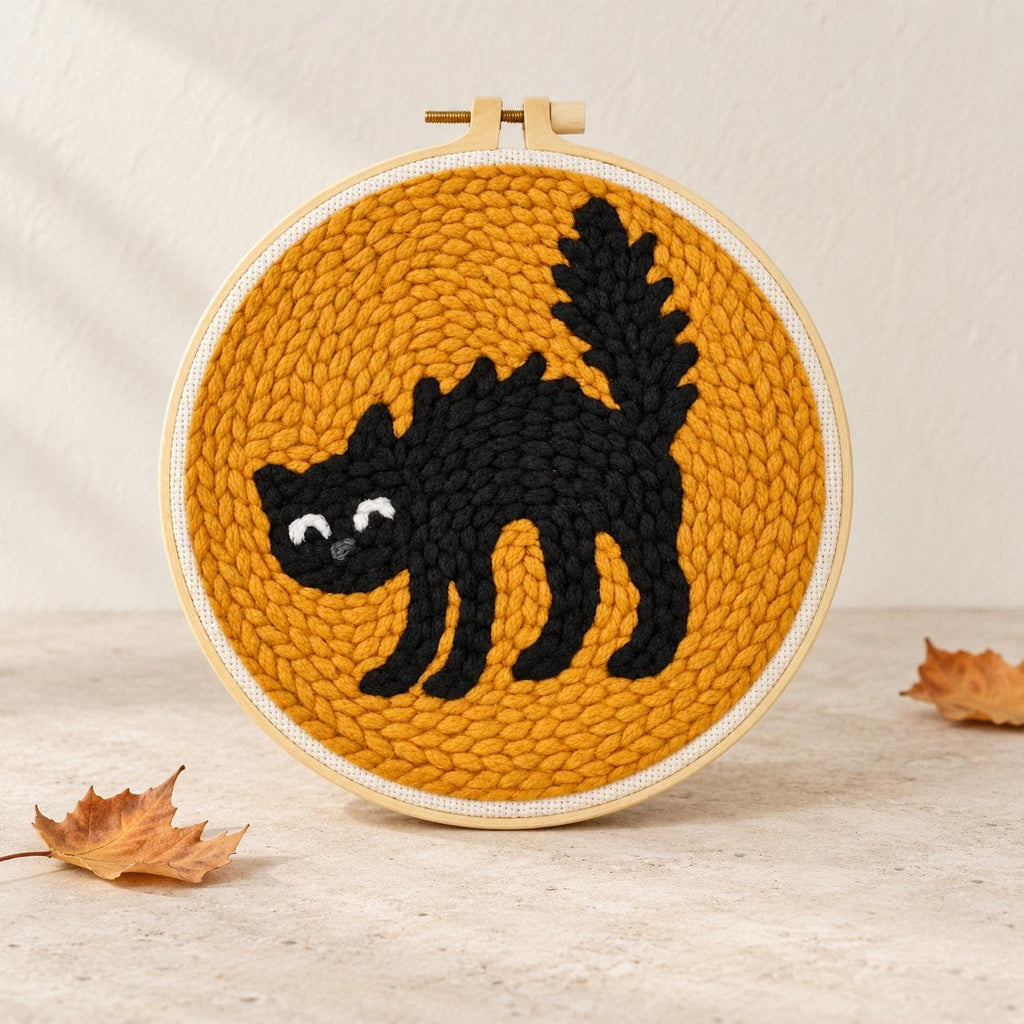 Black Cat Punch Needle Kit