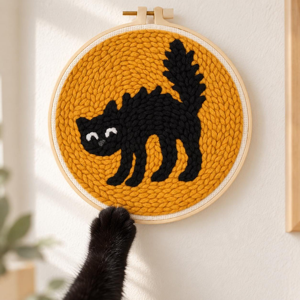 Black Cat Punch Needle Kit