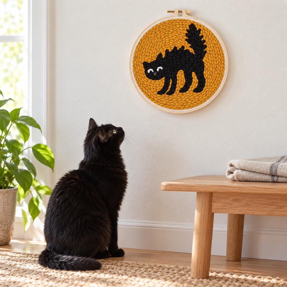 Black Cat Punch Needle Kit