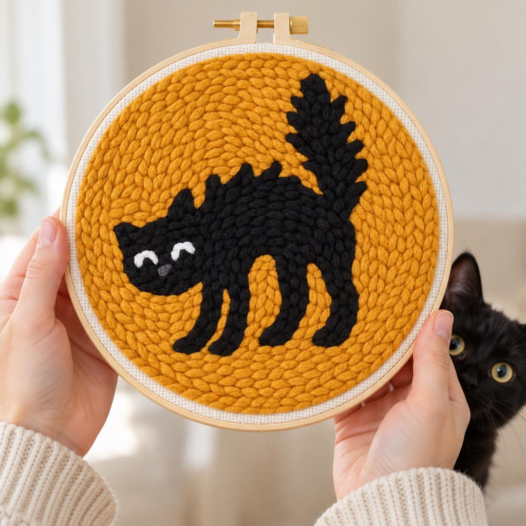 Black Cat Punch Needle Kit