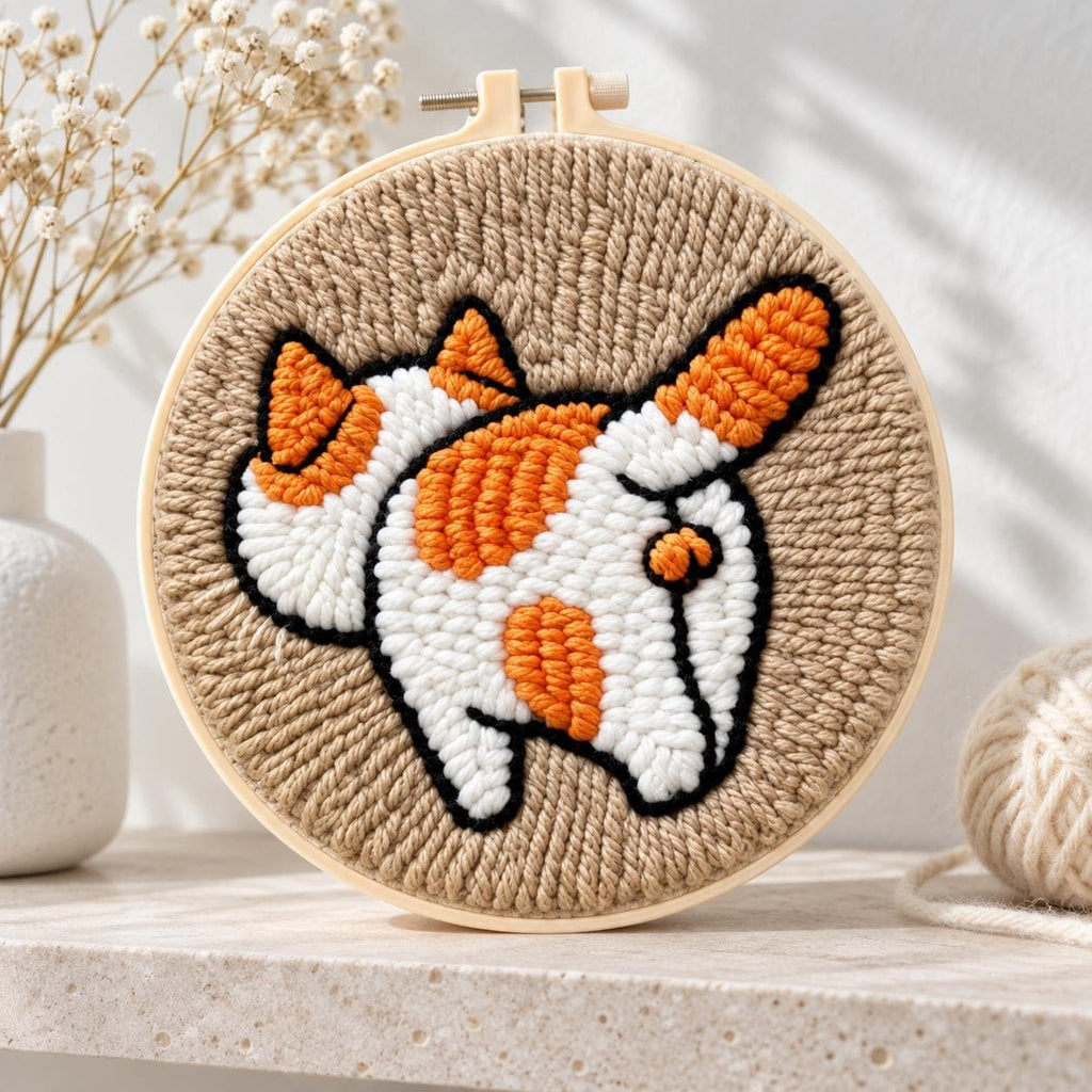 Orange Cat Punch Needle Kit
