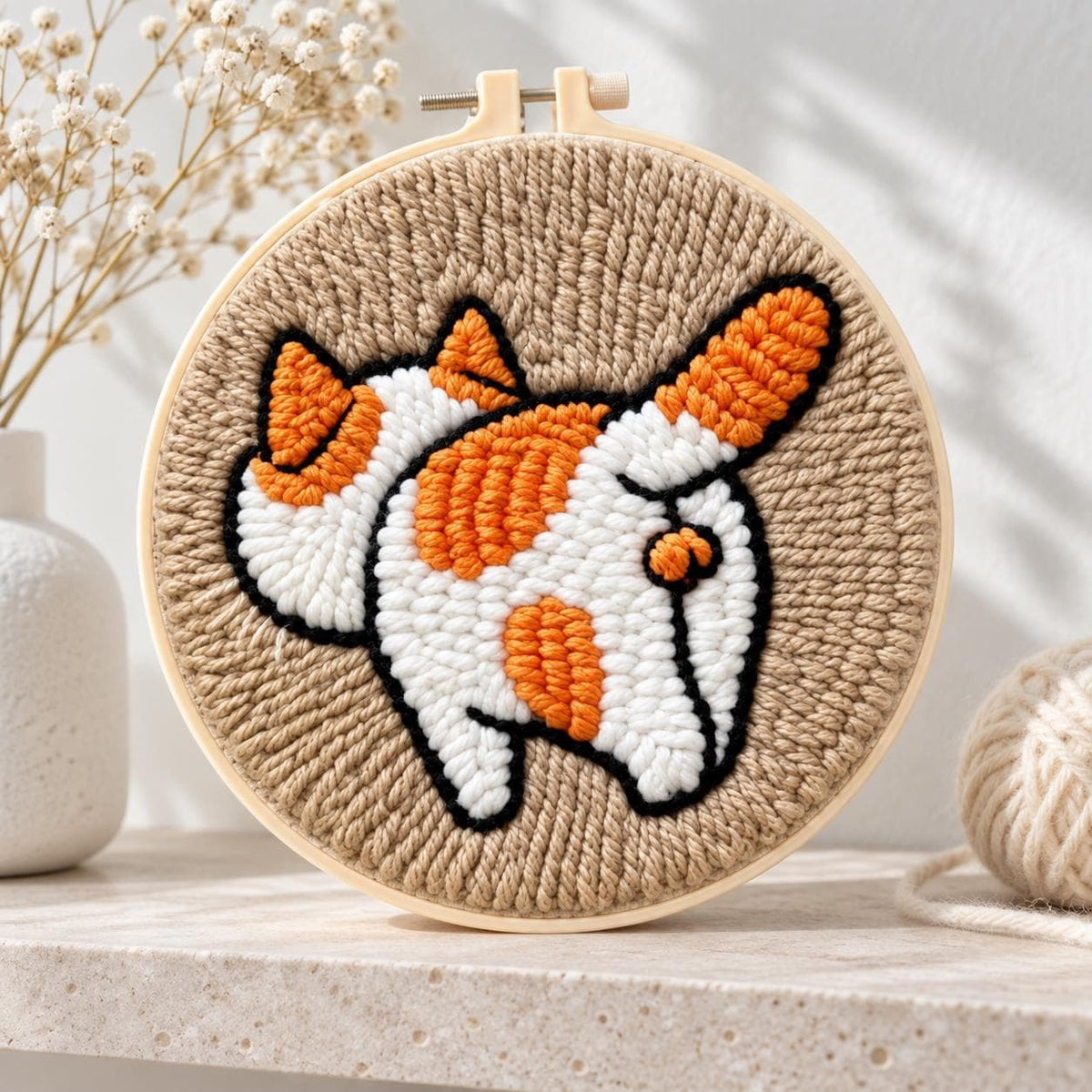 Orange Cat Punch Needle Kit