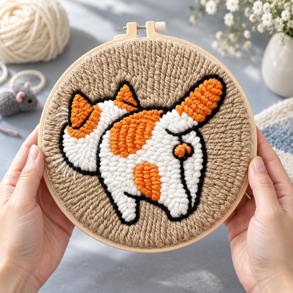 Orange Cat Punch Needle Kit