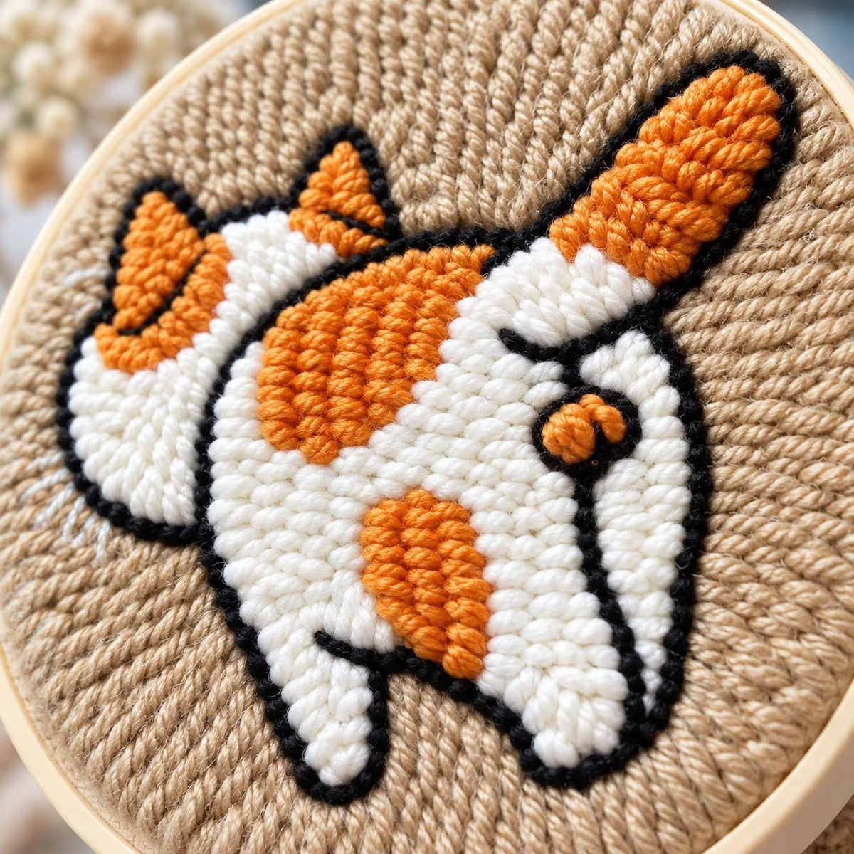 Orange Cat Punch Needle Kit