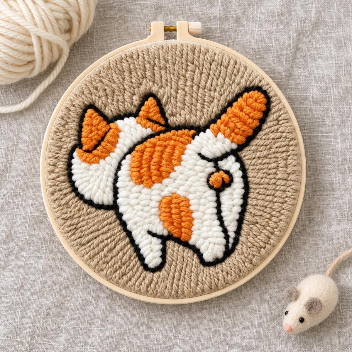 Orange Cat Punch Needle Kit