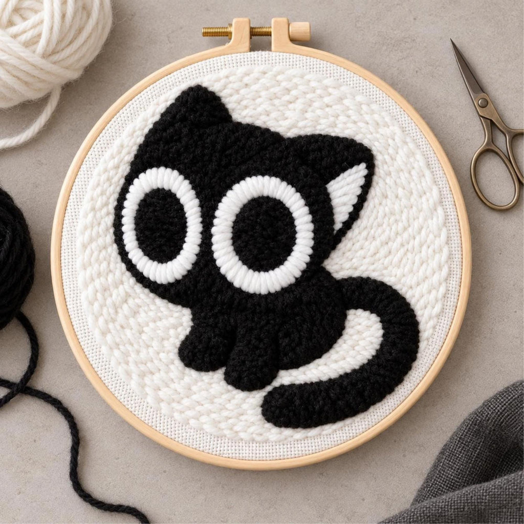 Black Cat Punch Needle Kit