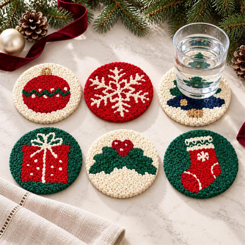 Christmas Punch Needle Coaster Kit