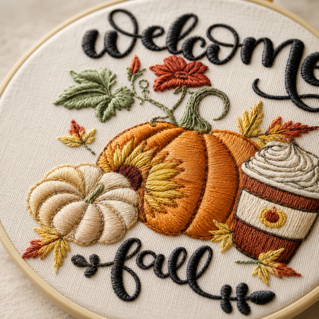 Welcome Fall Pumpkin Embroidery Kit