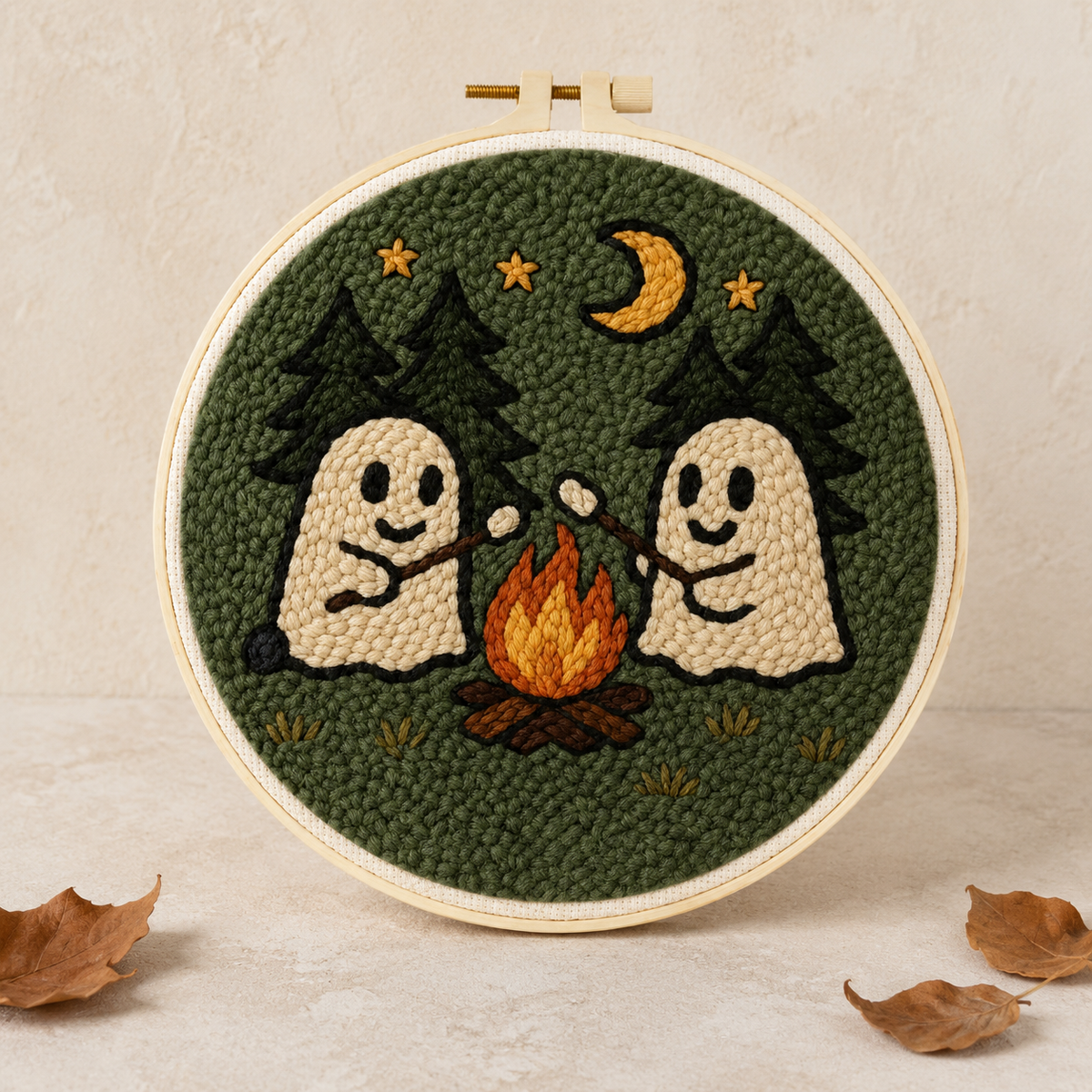 Spooky Campfire Ghosts Punch Needle Kit